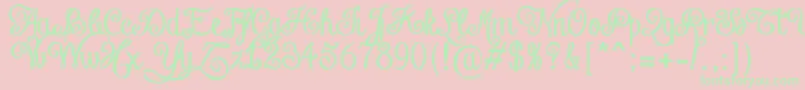 ChalkHandLetteringShaded-Schriftart – Grüne Schriften auf rosa Hintergrund