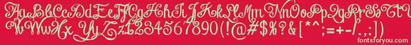 Шрифт ChalkHandLetteringShaded – зелёные шрифты на красном фоне