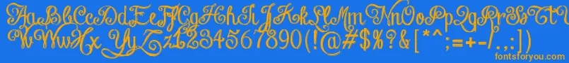 Czcionka ChalkHandLetteringShaded – pomarańczowe czcionki na niebieskim tle