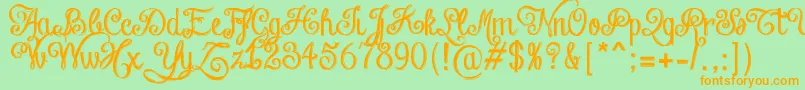 Шрифт ChalkHandLetteringShaded – оранжевые шрифты на зелёном фоне
