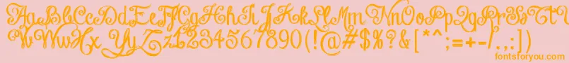 ChalkHandLetteringShaded-Schriftart – Orangefarbene Schriften auf rosa Hintergrund