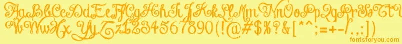 ChalkHandLetteringShaded Font – Orange Fonts on Yellow Background