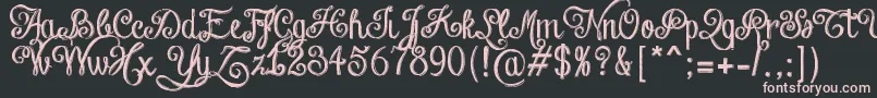ChalkHandLetteringShaded Font – Pink Fonts on Black Background