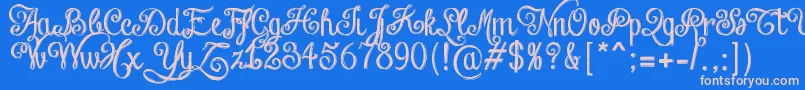 ChalkHandLetteringShaded-Schriftart – Rosa Schriften auf blauem Hintergrund
