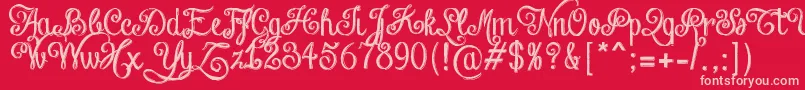 ChalkHandLetteringShaded-fontti – vaaleanpunaiset fontit punaisella taustalla