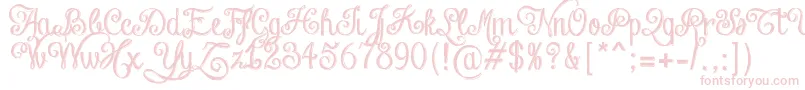 Fonte ChalkHandLetteringShaded – fontes rosa em um fundo branco
