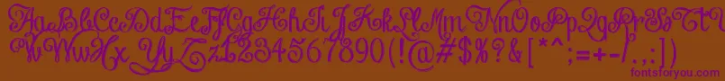 ChalkHandLetteringShaded Font – Purple Fonts on Brown Background