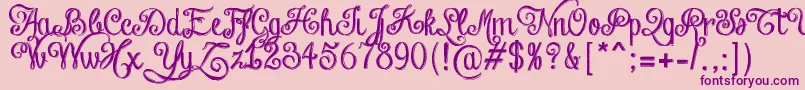 ChalkHandLetteringShaded Font – Purple Fonts on Pink Background
