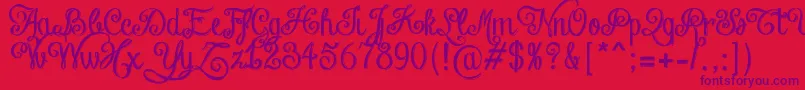 ChalkHandLetteringShaded Font – Purple Fonts on Red Background