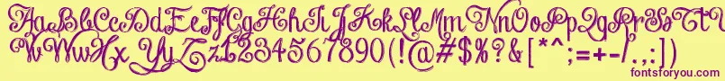 ChalkHandLetteringShaded Font – Purple Fonts on Yellow Background