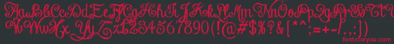 ChalkHandLetteringShaded Font – Red Fonts on Black Background