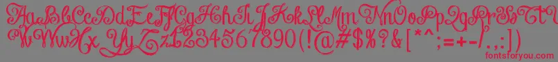 ChalkHandLetteringShaded Font – Red Fonts on Gray Background