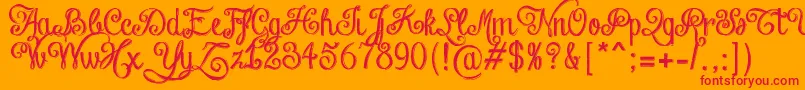 ChalkHandLetteringShaded-Schriftart – Rote Schriften auf orangefarbenem Hintergrund