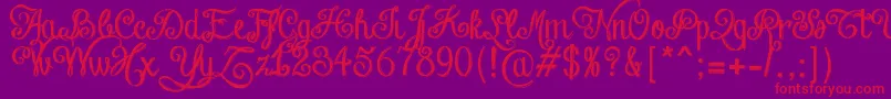 Шрифт ChalkHandLetteringShaded – красные шрифты на фиолетовом фоне