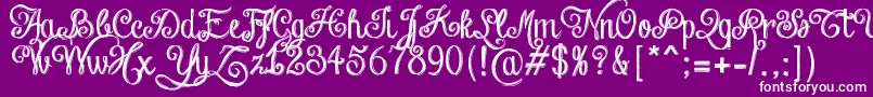 Czcionka ChalkHandLetteringShaded – białe czcionki na fioletowym tle
