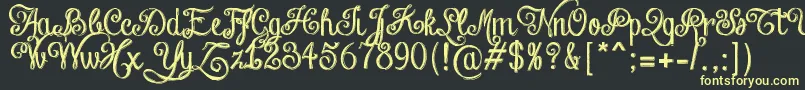 Czcionka ChalkHandLetteringShaded – żółte czcionki na czarnym tle