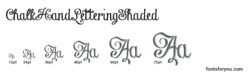 ChalkHandLetteringShaded Font Sizes