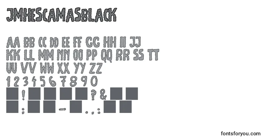 Czcionka JmhEscamasBlack – alfabet, cyfry, specjalne znaki