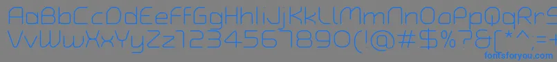 Fonte TypoAngularRoundedLightDemo – fontes azuis em um fundo cinza