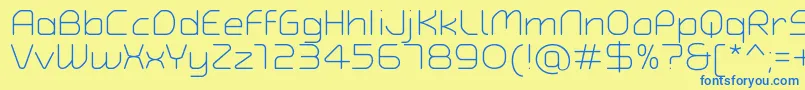 TypoAngularRoundedLightDemo Font – Blue Fonts on Yellow Background