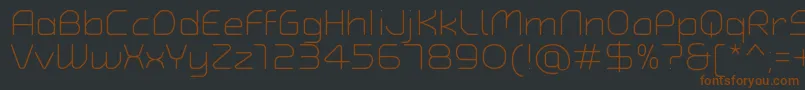 TypoAngularRoundedLightDemo-fontti – ruskeat fontit mustalla taustalla
