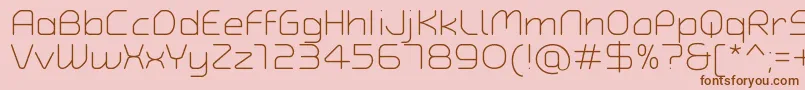 TypoAngularRoundedLightDemo Font – Brown Fonts on Pink Background