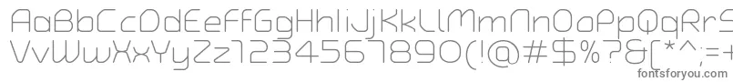 TypoAngularRoundedLightDemo-fontti – harmaat kirjasimet valkoisella taustalla