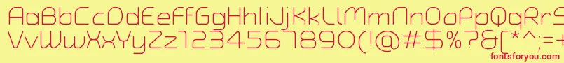 TypoAngularRoundedLightDemo Font – Red Fonts on Yellow Background