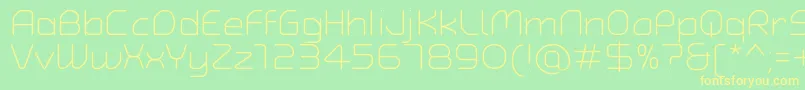 TypoAngularRoundedLightDemo Font – Yellow Fonts on Green Background