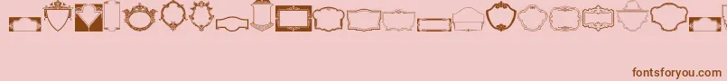 Czcionka VintagePanels04 – brązowe czcionki na różowym tle
