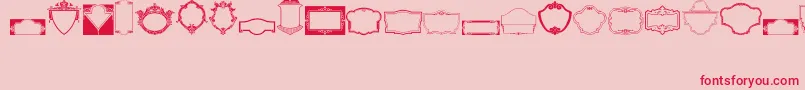 Fonte VintagePanels04 – fontes vermelhas em um fundo rosa