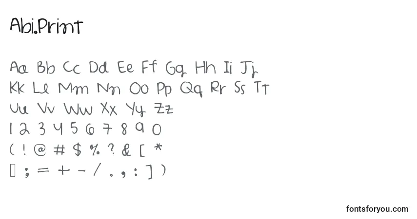 Schriftart Abi.Print – Alphabet, Zahlen, spezielle Symbole