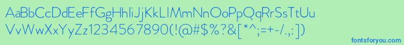 FebreroLight-Schriftart – Blaue Schriften auf grünem Hintergrund