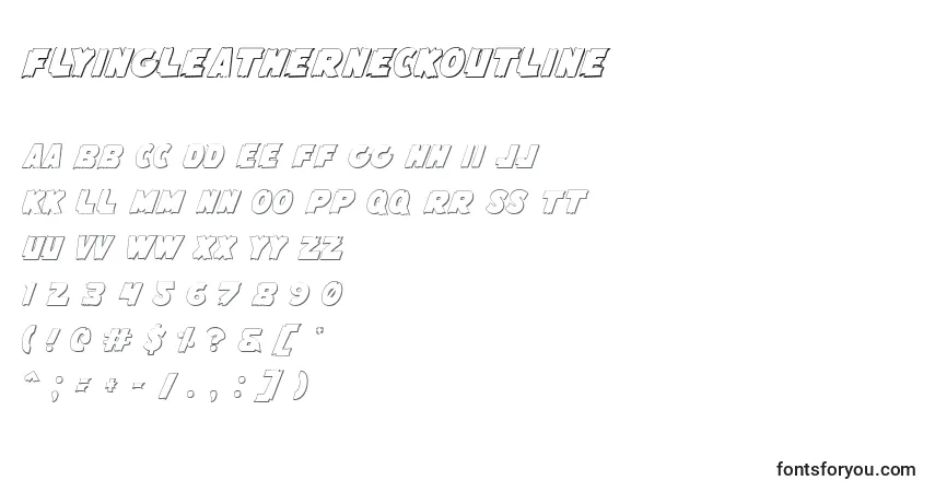 Schriftart FlyingLeatherneckOutline – Alphabet, Zahlen, spezielle Symbole