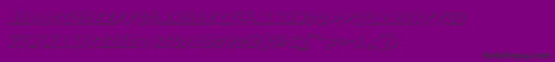 FlyingLeatherneckOutline-Schriftart – Schwarze Schriften auf violettem Hintergrund