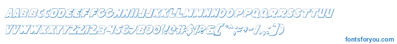 Шрифт FlyingLeatherneckOutline – синие шрифты на белом фоне