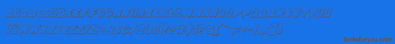 FlyingLeatherneckOutline Font – Brown Fonts on Blue Background