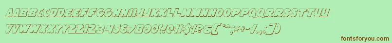 FlyingLeatherneckOutline-fontti – ruskeat fontit vihreällä taustalla