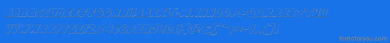 FlyingLeatherneckOutline-Schriftart – Graue Schriften auf blauem Hintergrund