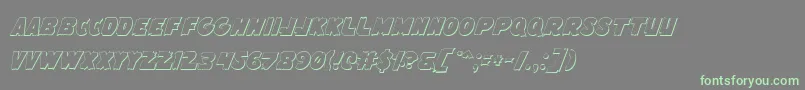 FlyingLeatherneckOutline-fontti – vihreät fontit harmaalla taustalla