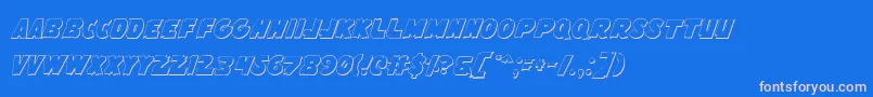 FlyingLeatherneckOutline Font – Pink Fonts on Blue Background