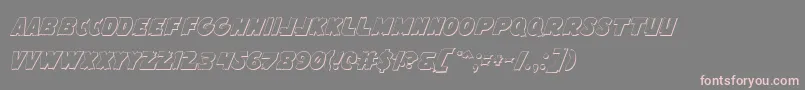 FlyingLeatherneckOutline-fontti – vaaleanpunaiset fontit harmaalla taustalla