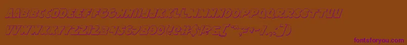 FlyingLeatherneckOutline-fontti – violetit fontit ruskealla taustalla