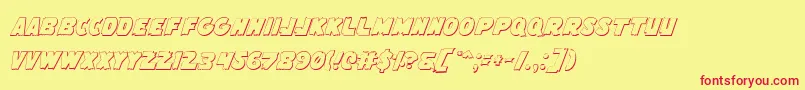 フォントFlyingLeatherneckOutline – 赤い文字の黄色い背景