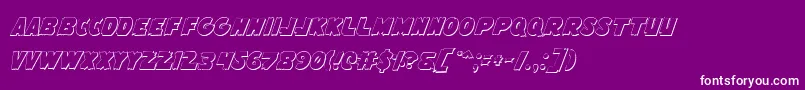 FlyingLeatherneckOutline Font – White Fonts on Purple Background