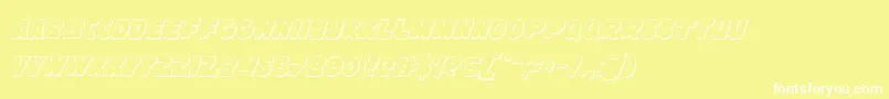 フォントFlyingLeatherneckOutline – 黄色い背景に白い文字