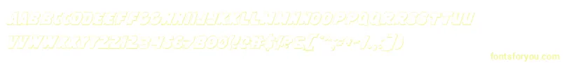 フォントFlyingLeatherneckOutline – 白い背景に黄色の文字