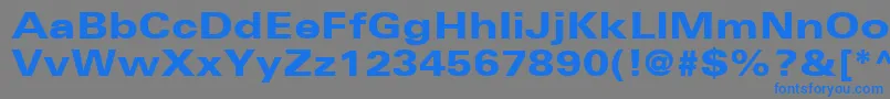 Weitere Informationen zur UniversLt73BlackExtended-Schriftart UniversLt73BlackExtended-Schriftart – Blaue Schriften auf grauem Hintergrund