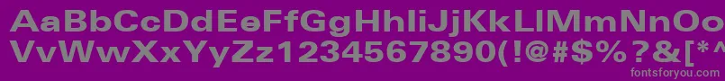 Fonte UniversLt73BlackExtended – fontes cinzas em um fundo violeta