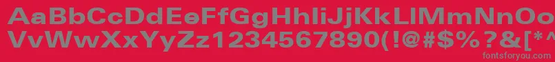 UniversLt73BlackExtended-Schriftart – Graue Schriften auf rotem Hintergrund
